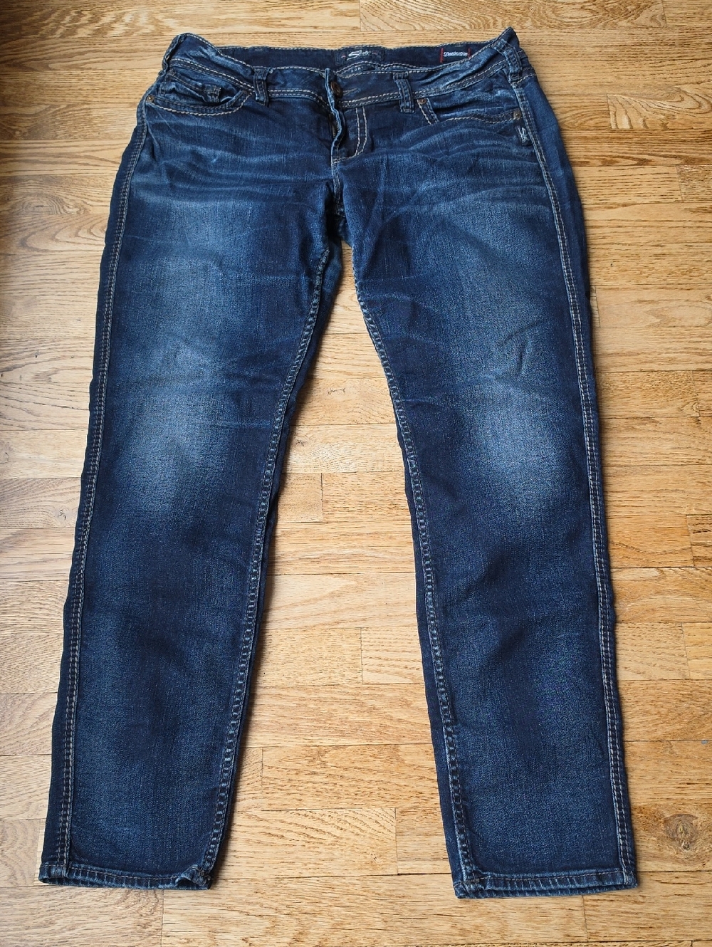 (W33/L31) Silver Jeans Women's Dark Indigo Skinny Jeans Comfy Casual Weekend Fun
